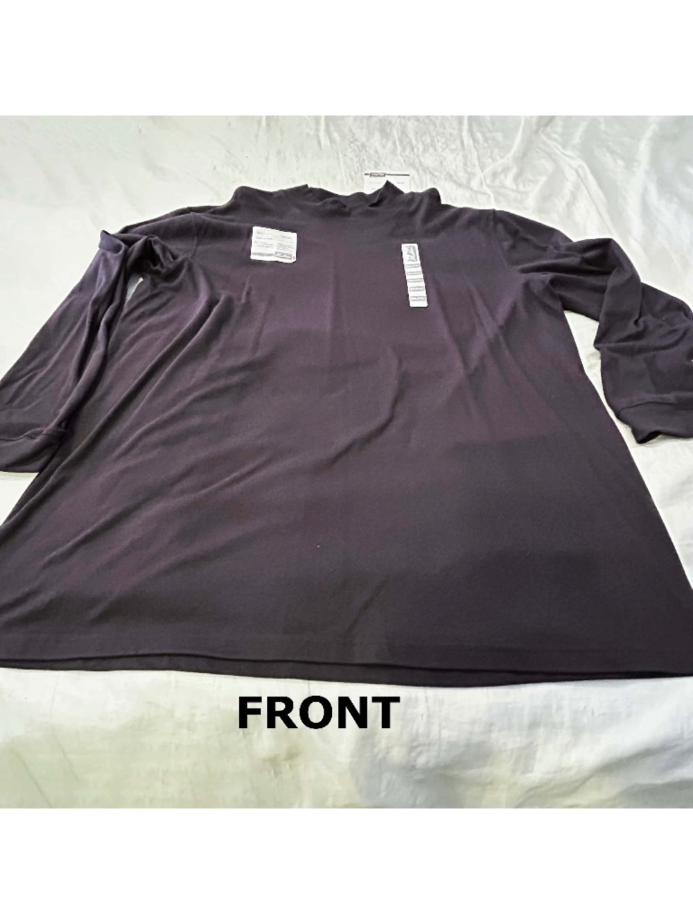 MOCK NECK, BLACK, SIZE 3XL, PURE COTTON, LONG SLEEVES WITH CUFFS, HIGH QUALITY